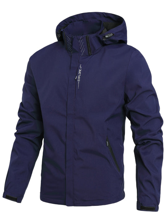 Lightweight Zip-Up Jacket with Stand-Up Collar for Men | Ideal for Spring and Fall