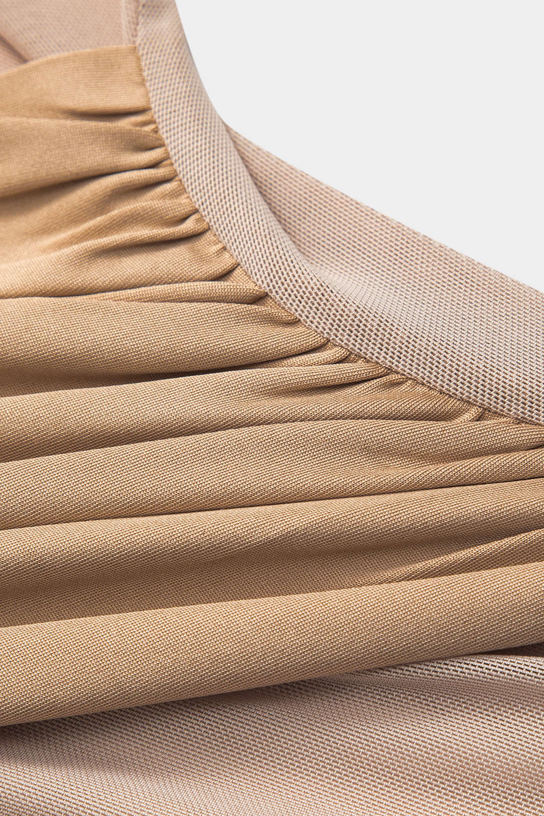 Gekruiste Mesh Doorzichtige V-Hals Lange Mouw Maxi Jurk