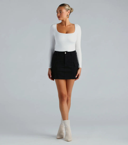 Wearing Style Cargo Mini Skirt