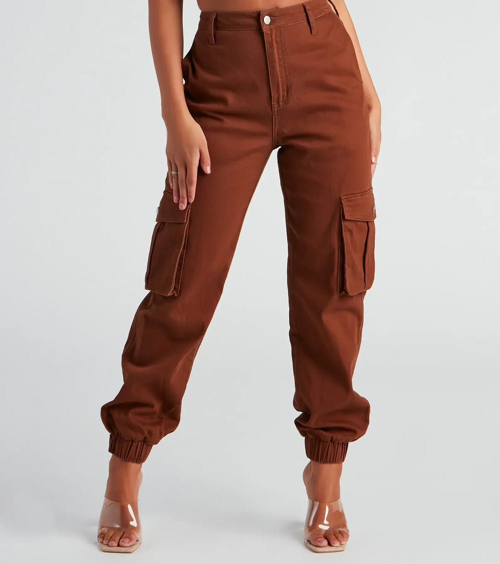 Jog My Memory High Waist Cargo Joggers