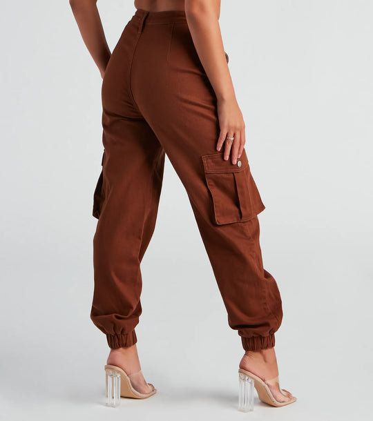 Jog Mijn Geheugen Hoge Taille Cargo Joggers