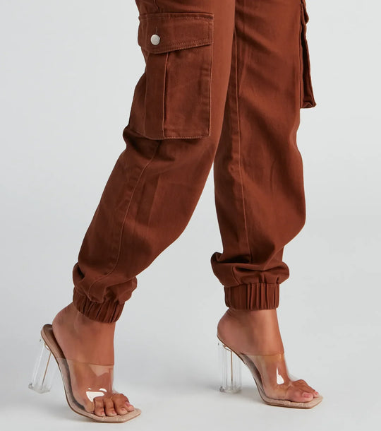 Jog Mijn Geheugen Hoge Taille Cargo Joggers