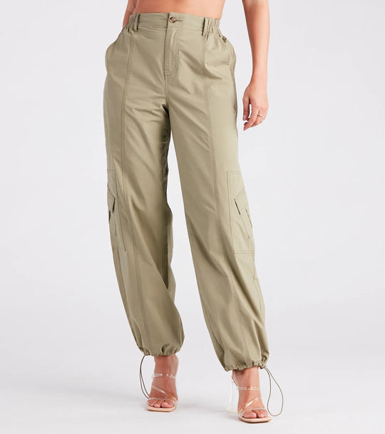 Top Cool Girl Parachute Cargo Pants
