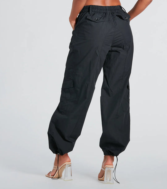 Top Cool Girl Parachute Cargo Pants