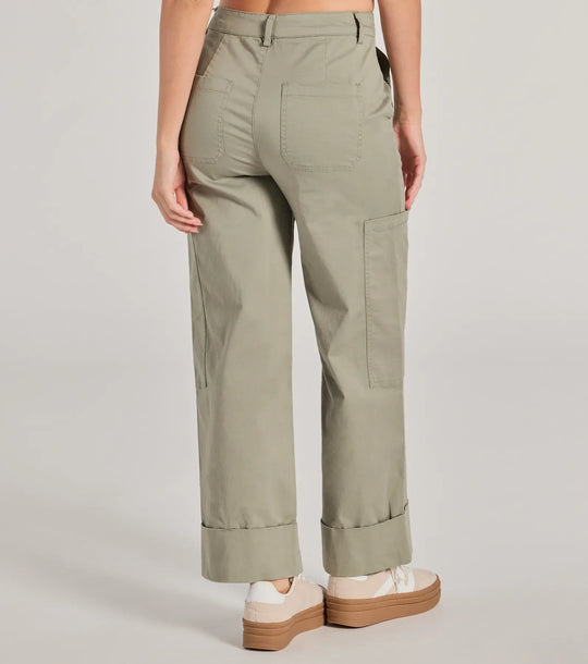 Weekend Trip Hoge Taille Cuffed Cargo Broek