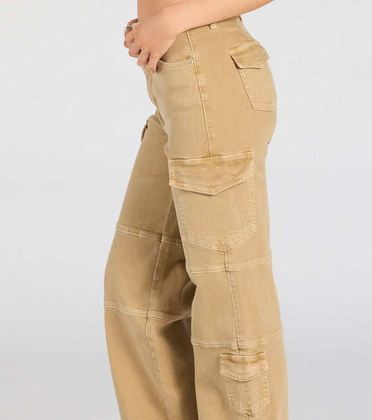 Coolste Babe Hoge Taille Cargo Rechte Pantalon