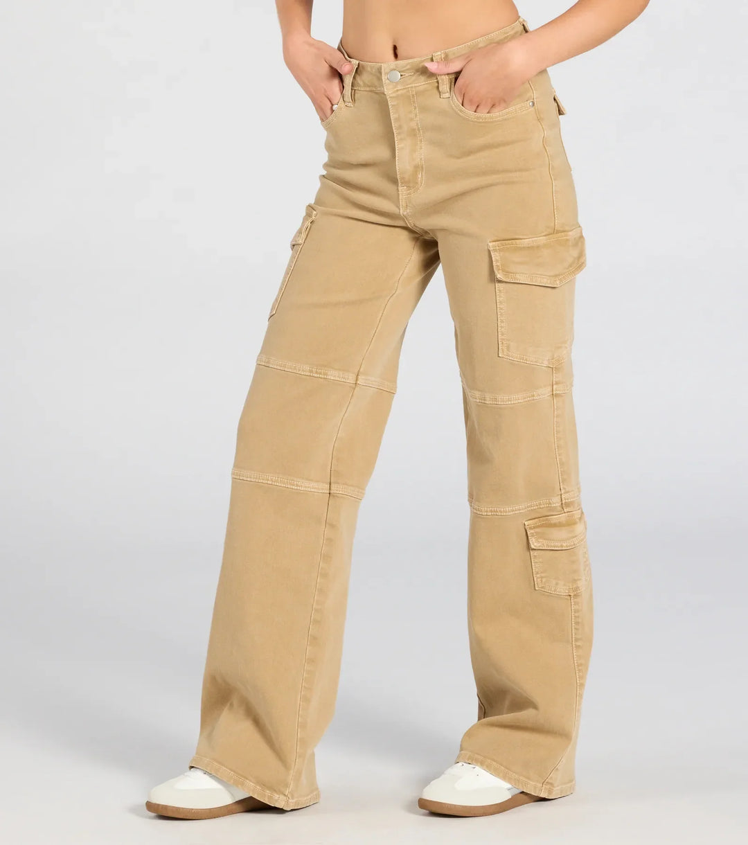 Coolste Babe Hoge Taille Cargo Rechte Pantalon