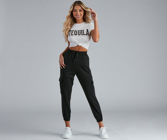 Klaar om te Chillen Fleece Cargo Joggers