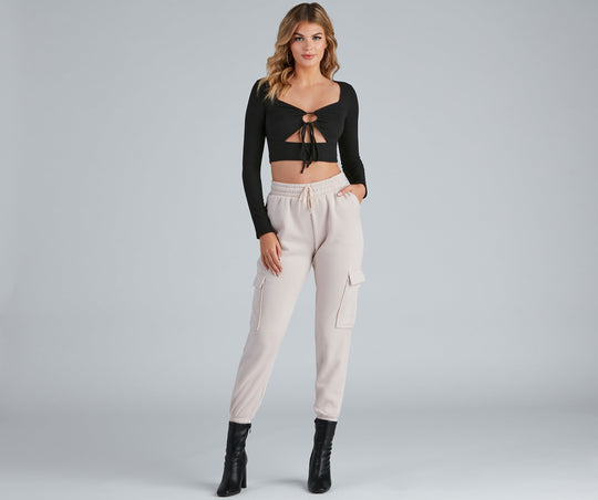 Klaar om te Chillen Fleece Cargo Joggers