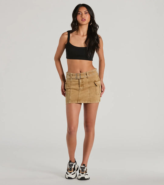 Top Van De Trends Geknoopte Cargo Mini Rok