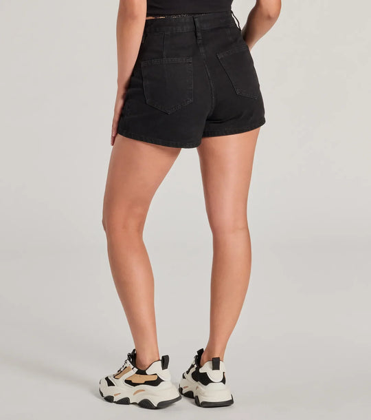 Coolste Deets Wrap-Front Denim Cargo Skort