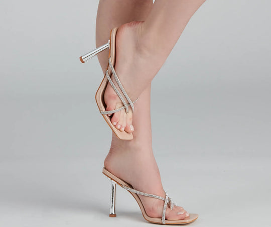 Dazzle In Rhinestone Vierkante Teen Mules