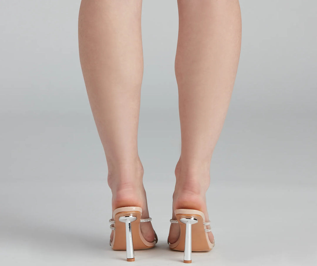 Dazzle In Rhinestone Vierkante Teen Mules