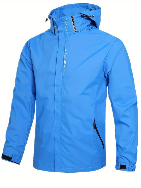 Lightweight Zip-Up Jacket with Stand-Up Collar for Men | Ideal for Spring and Fall