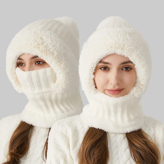 Women's Integrated Neck Protection Hat | Ideal for Winter