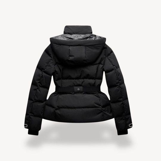 Dames Zwarte Puffer Jacket | Met Ceintuur | Waterafstotende Winterjas | Geïsoleerde Warmte
