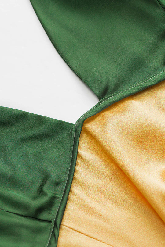 Ombre Print Satin Ruffle Tie Up Backless Mini Dress 