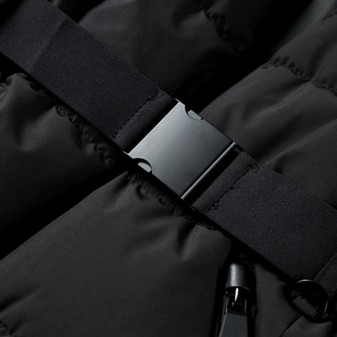 Dames Zwarte Puffer Jacket | Met Ceintuur | Waterafstotende Winterjas | Geïsoleerde Warmte