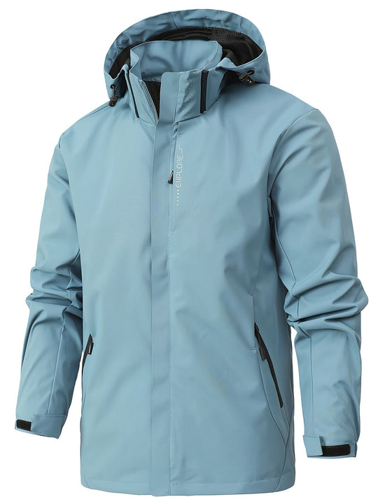 Lightweight Zip-Up Jacket with Stand-Up Collar for Men | Ideal for Spring and Fall