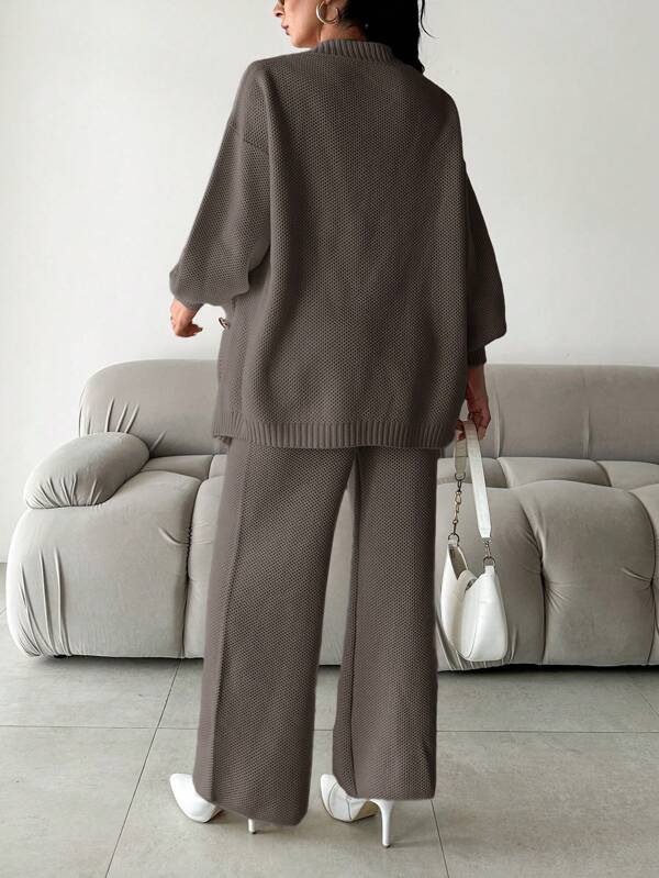 Galina - Gebreide Set met V-Hals