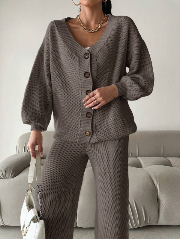 Galina - Gebreide Set met V-Hals