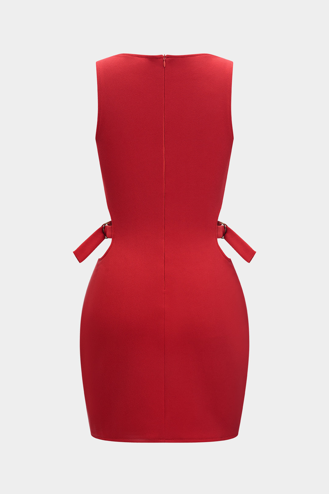 Cutout Zipper Sleeveless Midi Dress 