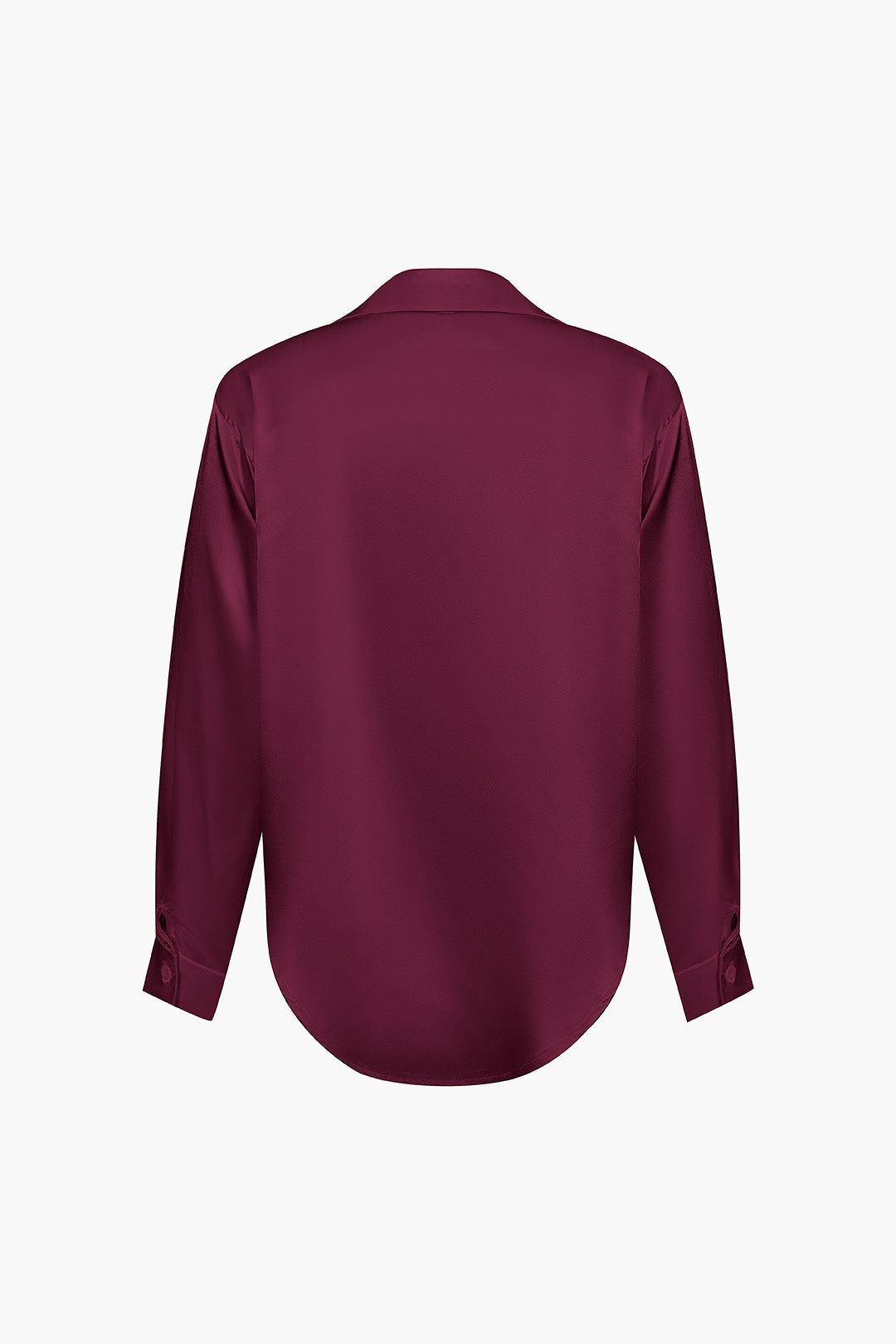 Lillian - Basis Effen Satijnen Dames Langsleeve Shirt