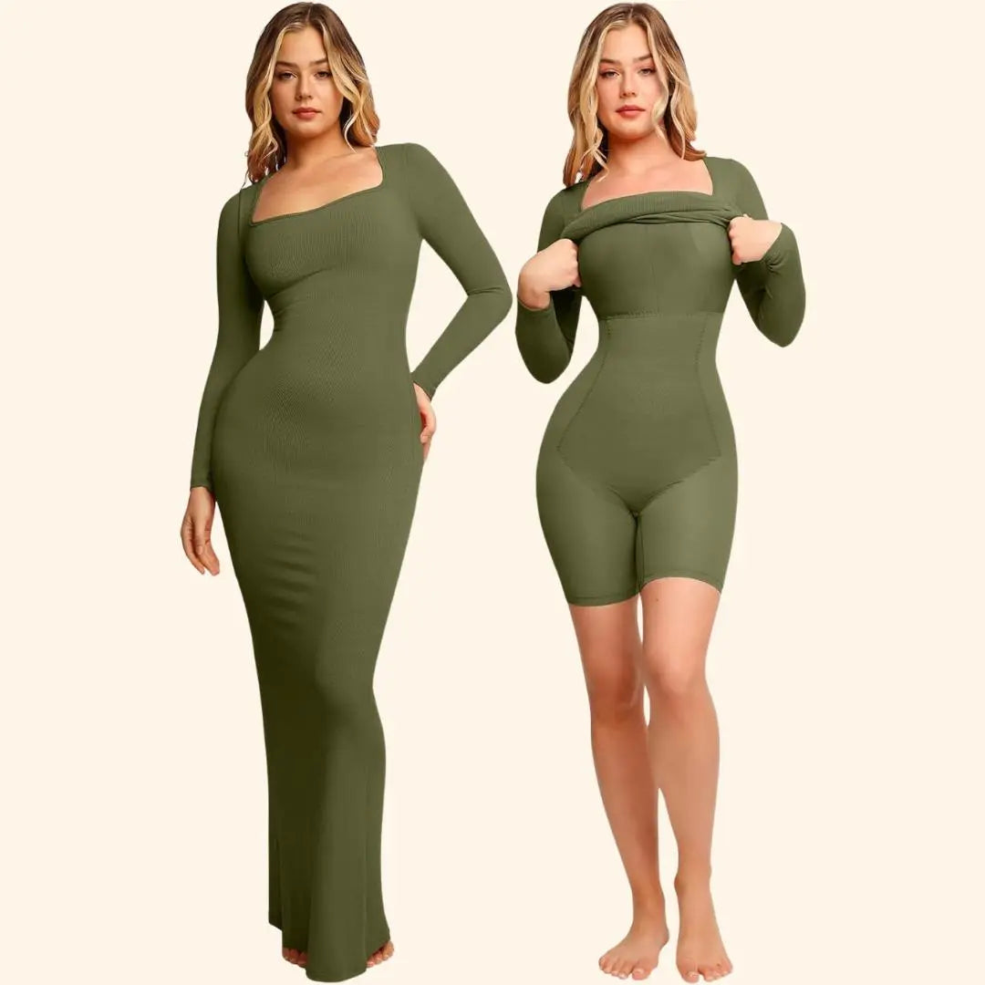 Shapewear Jurk met Lange Mouwen – Flatterend en Comfortabel