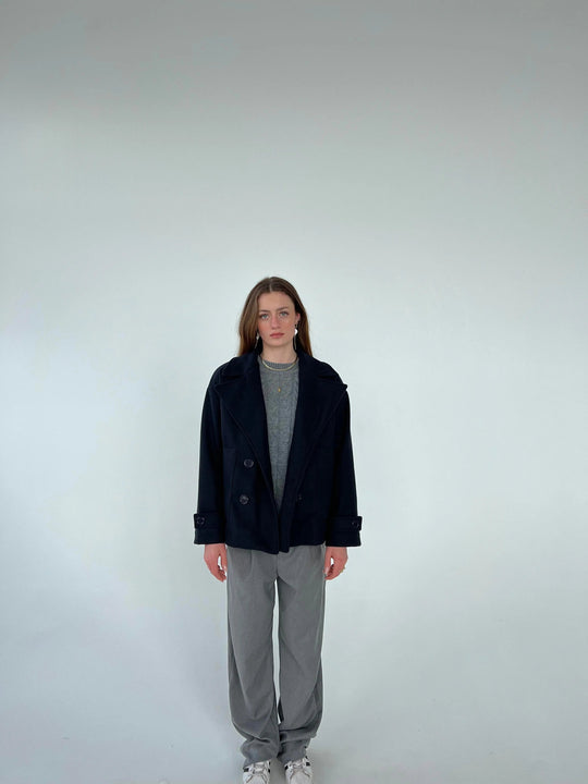 Alina - Elegante Dubbele Knoop Ontwerp Vrouwen Peacoat