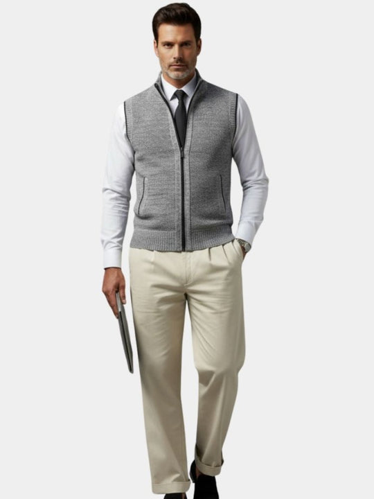 Hannes | Elegante Gilet met doorlopende rits