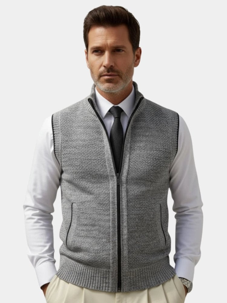 Hannes | Elegante Gilet met doorlopende rits