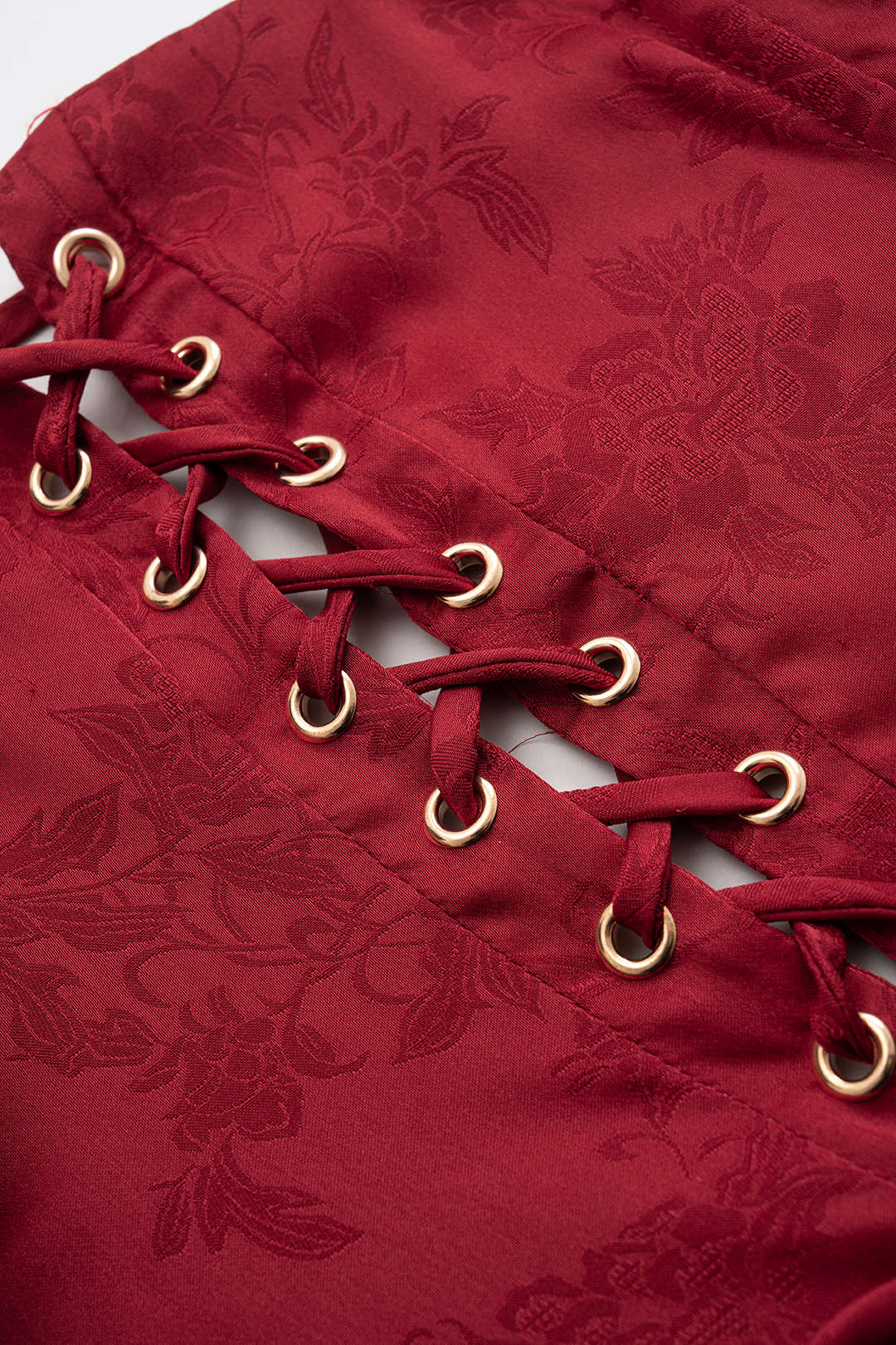 Jacquard Bustier Slip Asymmetrische Mouwloze Midi Jurk