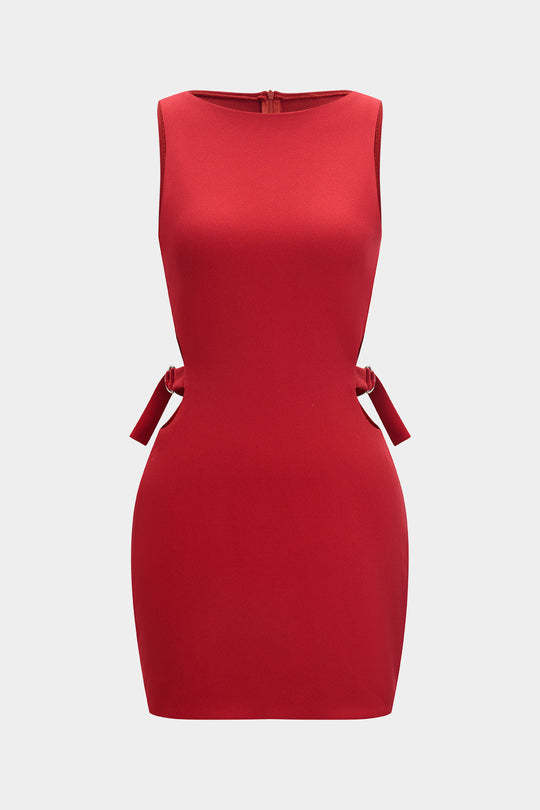 Cutout Zipper Sleeveless Midi Dress 