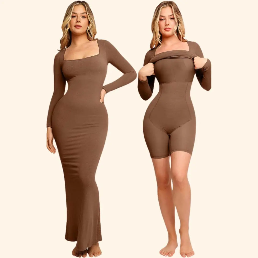 Shapewear Jurk met Lange Mouwen – Flatterend en Comfortabel