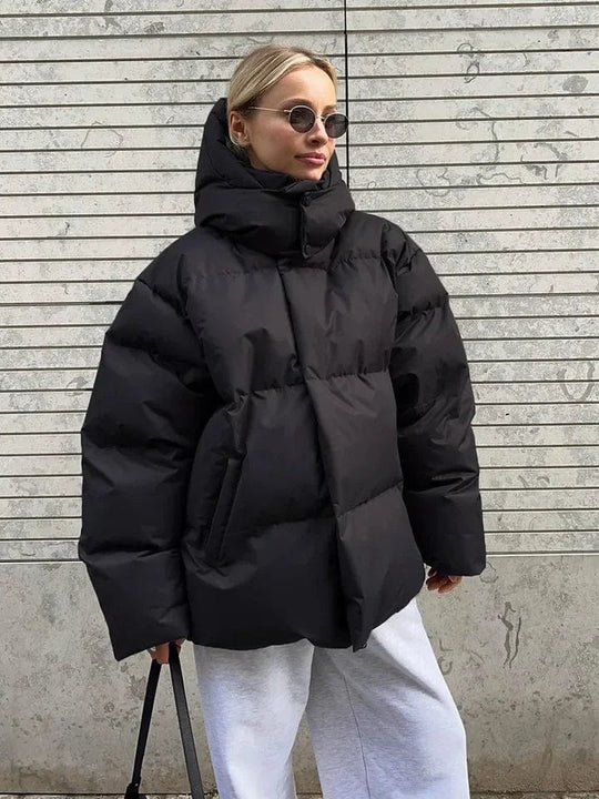 Dames Oversized High Collar Puffer Jacket | Gequilt Winterjas | Streetstyle Warmte