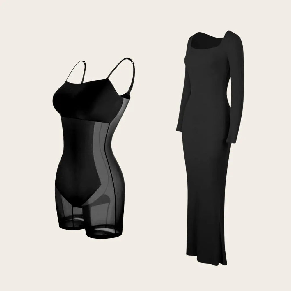 Shapewear Jurk met Lange Mouwen – Flatterend en Comfortabel