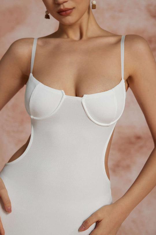 Uitsnede Rugloze Bustier Slip Maxi Jurk