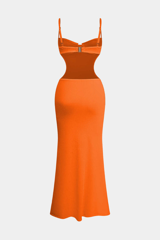 Uitsnede Rugloze Bustier Slip Maxi Jurk