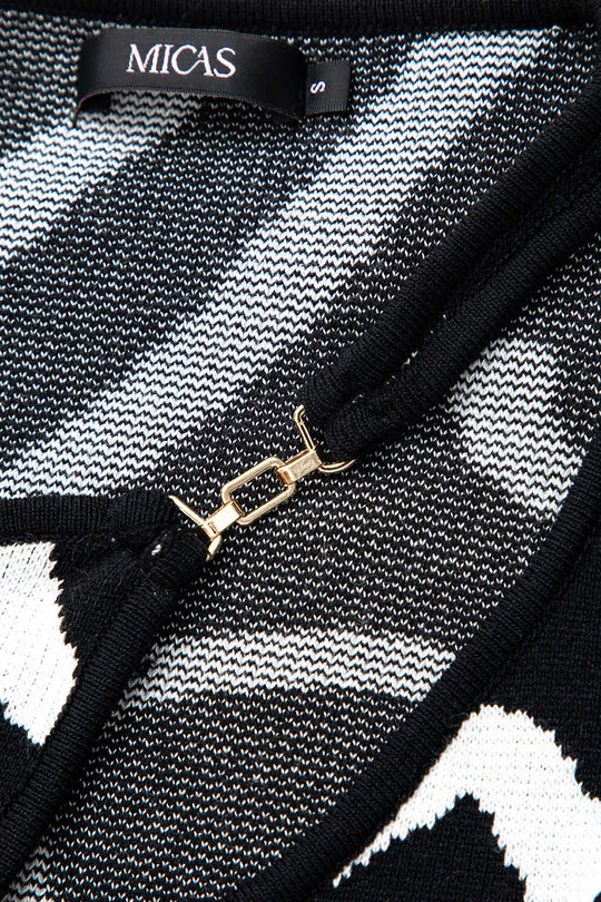 Lijnpatroon Cut Out Slit Brede Maxi Jurk