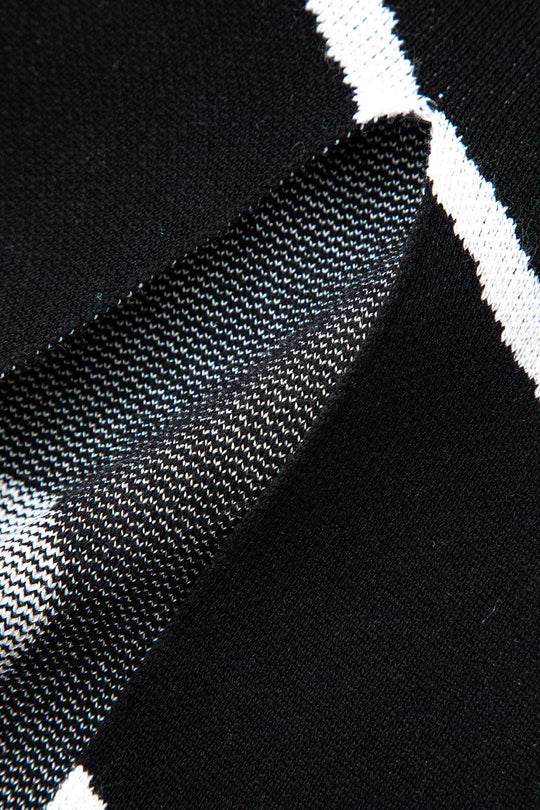 Lijnpatroon Cut Out Slit Brede Maxi Jurk