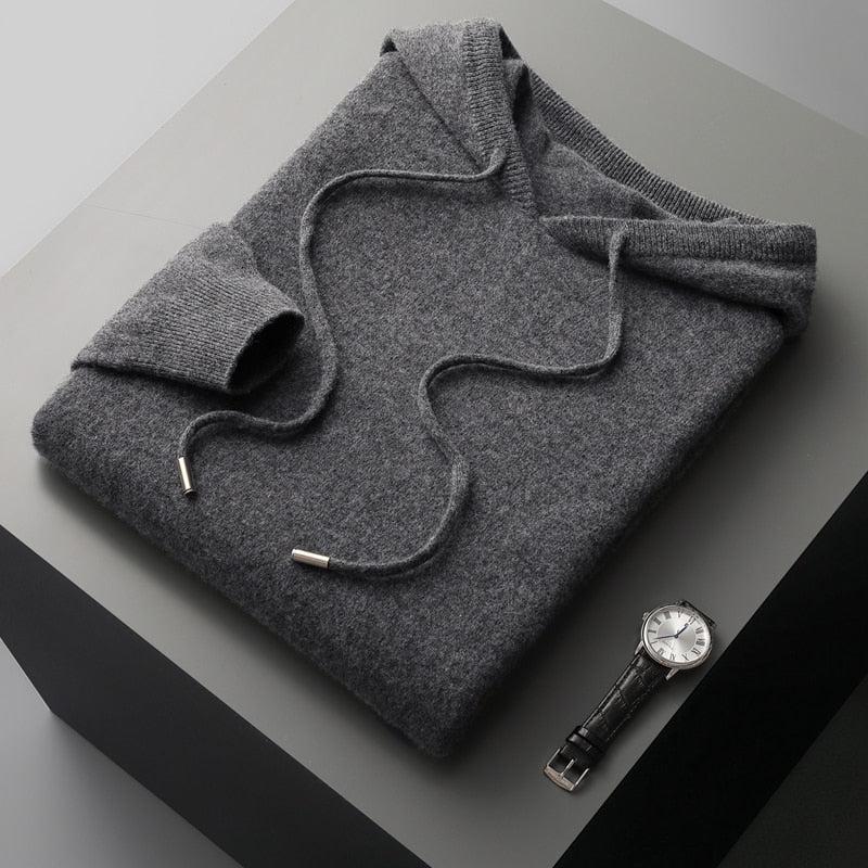 Heren Minimalistische Hoodie met Trekkoord en Strakke Afwerking