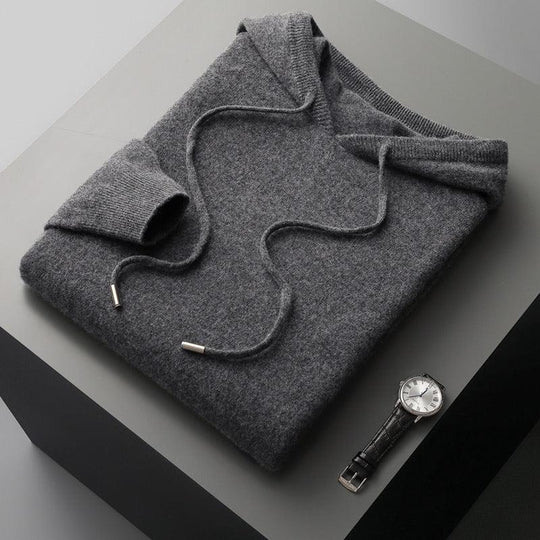 Heren Minimalistische Hoodie met Trekkoord en Strakke Afwerking