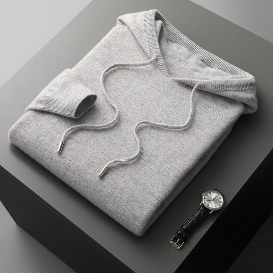 Heren Minimalistische Hoodie met Trekkoord en Strakke Afwerking