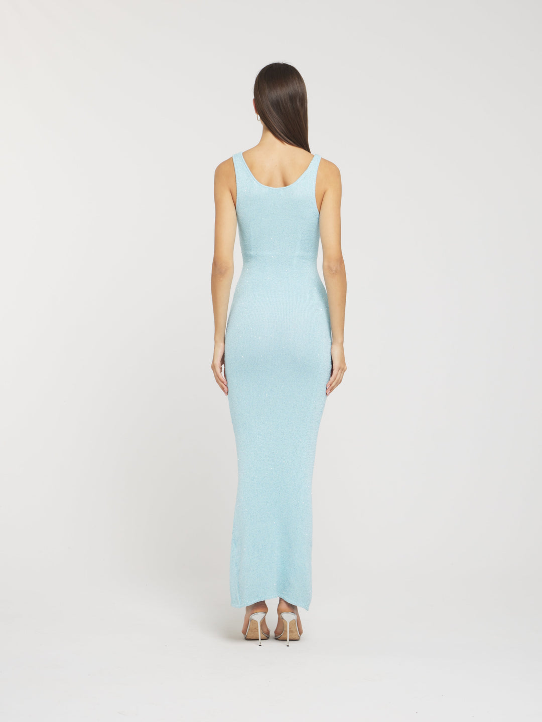 Isla - Luxurious Long Evening Dress in Baia Blue
