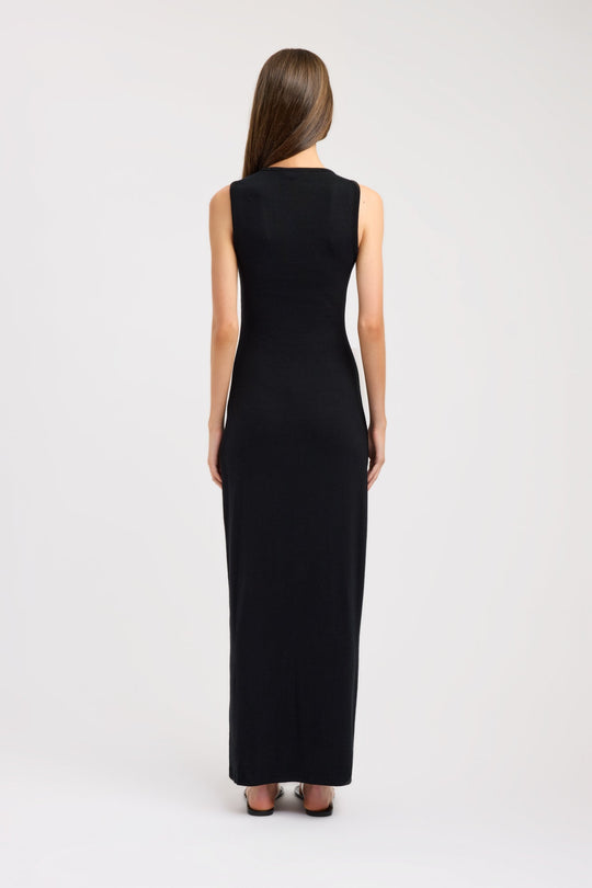 Women's Maxi Dress | Round Neck | Wide Straps | Ribbed Fabric | Slim Silhouette | Elegant