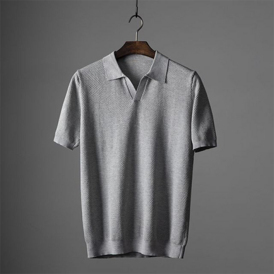 Men's Short Sleeve Polo Shirt with Rolled Collar and Pattern | Ideal for Summer Activities