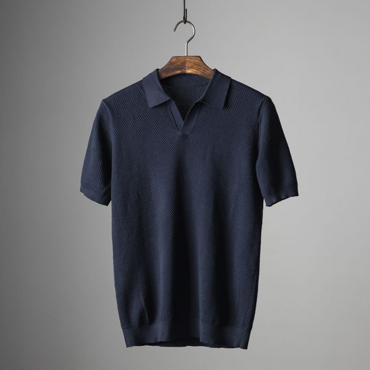 Men's Short Sleeve Polo Shirt with Rolled Collar and Pattern | Ideal for Summer Activities