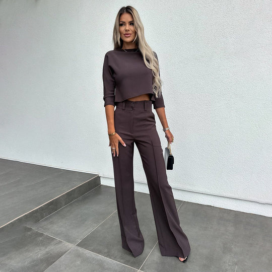 Alma | Matching Set | 2-Piece | Crop Top | Loose Pants | Fashionable | Comfortable