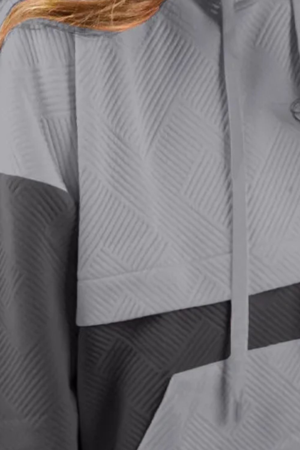 Drawstring Colorblock Long Sleeve Hoodie | Casual &amp; Comfortable | Slightly Stretchy