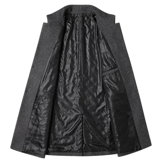 Men's Long Button-Down Coat | Ideal for Formal and Everyday Occasions
